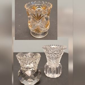 Pair of Vintage glass toothpick holders
